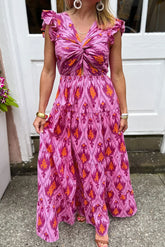 Charming Ruffled Retro Maxi Dress-1